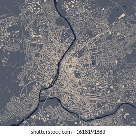 vector map of the city of Le Mans, Sarthe, Pays de la Loire, France