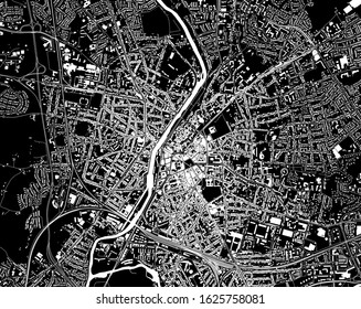 vector map of the city of Le Mans, Sarthe, Pays de la Loire, France