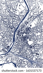 vector map of the city of Le Mans, Sarthe, Pays de la Loire, France