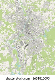 vector map of the city of Le Mans, Sarthe, Pays de la Loire, France