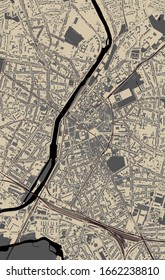 vector map of the city of Le Mans, Sarthe, Pays de la Loire, France