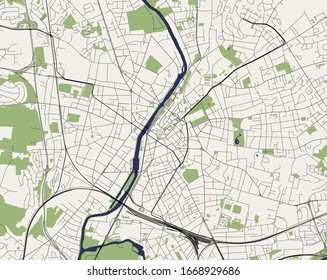 vector map of the city of Le Mans, Sarthe, Pays de la Loire, France