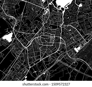 vector map of the city of Leiden, Netherlands