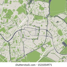 vector map of the city of Leiden, Netherlands