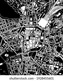 mapa vector de la ciudad de Leipzig, Sajonia, Alemania
