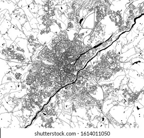 vector map of the city of Limoges, Haute-Vienne, Nouvelle-Aquitaine, France