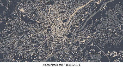 vector map of the city of Limoges, Haute-Vienne, Nouvelle-Aquitaine, France