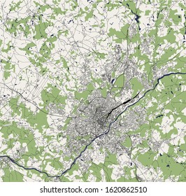 vector map of the city of Limoges, Haute-Vienne, Nouvelle-Aquitaine, France