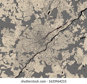 vector map of the city of Limoges, Haute-Vienne, Nouvelle-Aquitaine, France