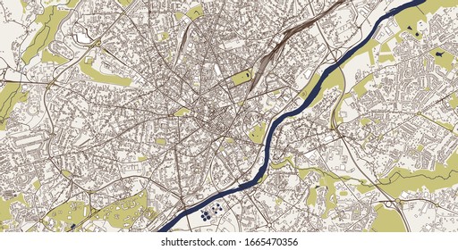 vector map of the city of Limoges, Haute-Vienne, Nouvelle-Aquitaine, France