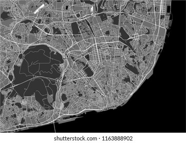 vector map of the city of Lisbon, Portugal