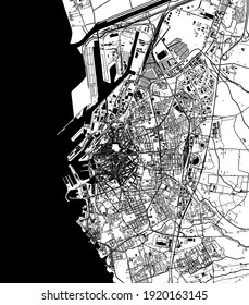 vector map of the city of Livorno, Tuscany, Italy