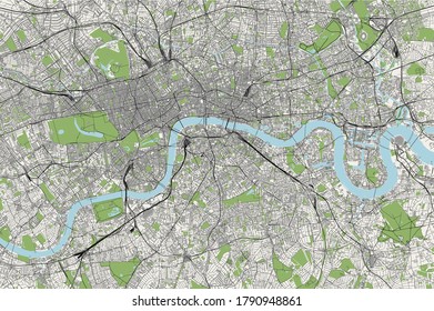 mapa vector de la ciudad de Londres, Gran Bretaña