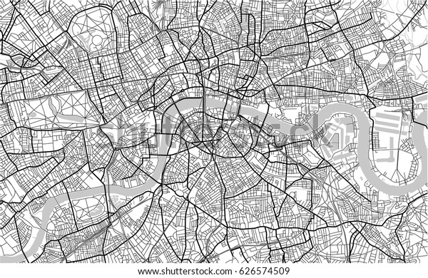 Vector Map City London Great Britain Stock Vector (Royalty Free ...