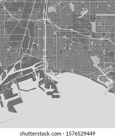 vector map of the city of Long Beach,California, United States America