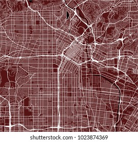 vector map of the city of Los Angeles, USA
