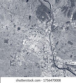 vector map of the city of Los Angeles, USA