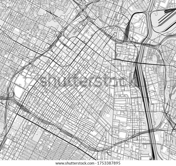 Vector Map City Los Angeles Usa Stock Vector (Royalty Free) 1753387895 ...