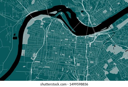 vector map of the city of Louisville, Kentucky, USA