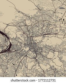 vector map of the city of Lviv, Lviv Oblast, Ukraine