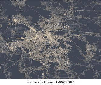 vector map of the city of Lviv, Lviv Oblast, Ukraine