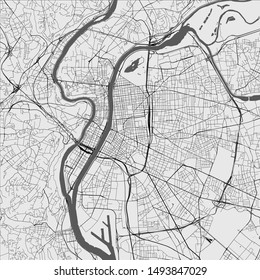 vector map of the city of Lyon, France