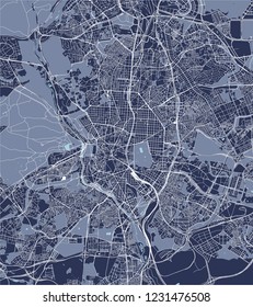 vector map of the city of Madrid, Spain