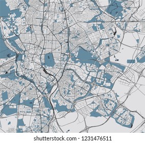 vector map of the city of Madrid, Spain