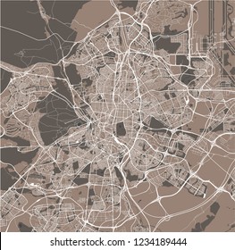 vector map of the city of Madrid, Spain