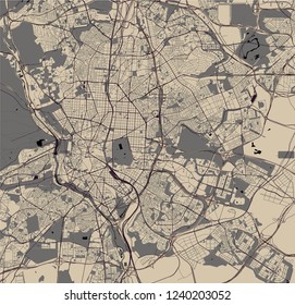 vector map of the city of Madrid, Spain