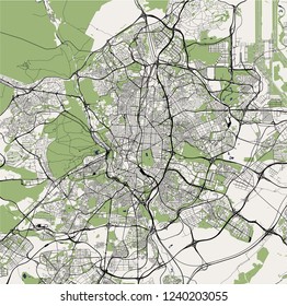 vector map of the city of Madrid, Spain