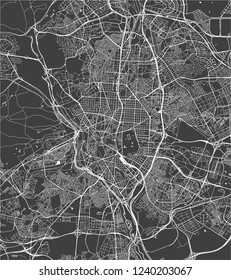 vector map of the city of Madrid, Spain