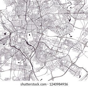 vector map of the city of Madrid, Spain