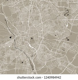 vector map of the city of Madrid, Spain