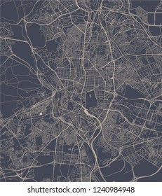 vector map of the city of Madrid, Spain