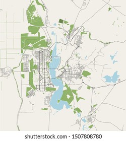 vector map of the city of Magnitogorsk, Russia
