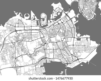 vector map of the city of Manama, Kingdom of Bahrain