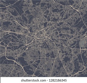 vector map of the city of Manchester, England, Great Britain