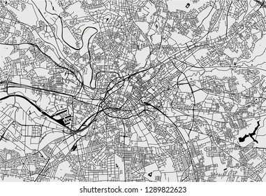 vector map of the city of Manchester, England, Great Britain