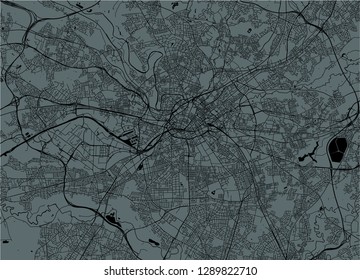 vector map of the city of Manchester, England, Great Britain