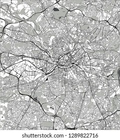 vector map of the city of Manchester, England, Great Britain