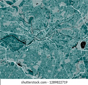vector map of the city of Manchester, England, Great Britain