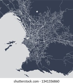 vector map of the city of Marseille, France