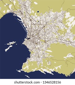 vector map of the city of Marseille, France