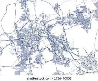 vector map of the city of Mecca, Makkah al-Mukarrammah Province, Saudi Arabia