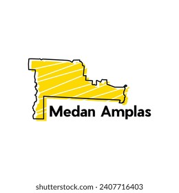 vector map City of Medan Amplas, element graphic illustration template design