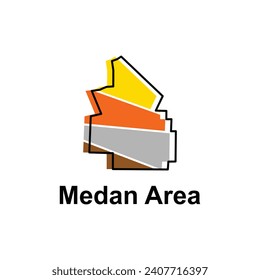 vector map City of Medan Area, element graphic illustration template design