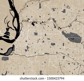 vector map of the city of Memphis , Mississippi, USA