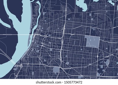 vector map of the city of Memphis , Mississippi, USA