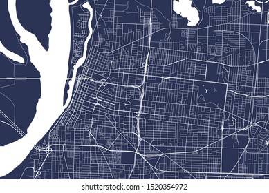 vector map of the city of Memphis , Mississippi, USA